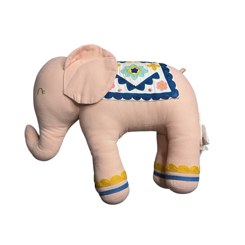 Opalhouse Pink Elephant Plush Decorative Pillow Embroidered Boho Nursery Decor